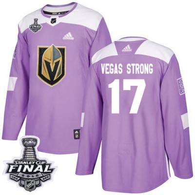 Adidas Vegas Golden Knights #17 Vegas Strong Purple Authentic Fights Cancer 2018 Stanley Cup Final Stitched NHL Jersey